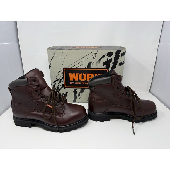 WORX Red Wing 5632-1 Steel Toe Waterproof Work Boots Brown 8.5M NIB main image 9